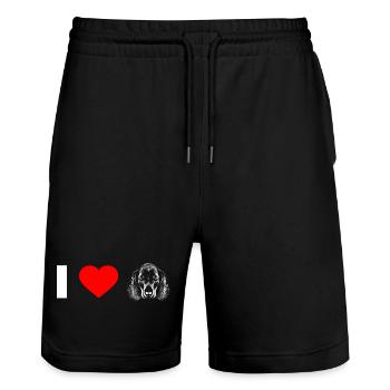 Dackel-Liebe - Stanley/Stella Unisex Bio Joggingshorts Trainer  - Schwarz - Vorne - Nik (191cm) & Marisol (170cm)