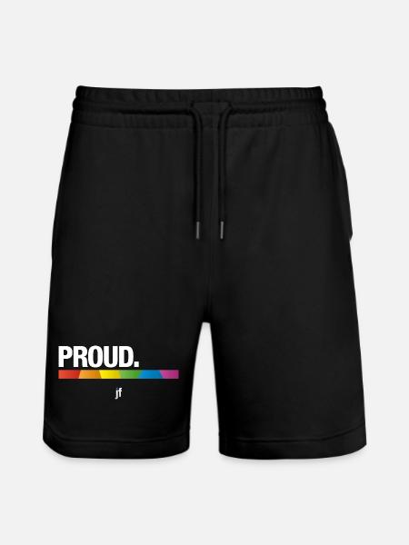 PROUD Rainbow - Stanley/Stella Trainer Unisex Organic Jogging Shorts - black