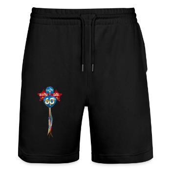 Alles Gute zum Geburtstag 60 Ballon Krawatte - Stanley/Stella Unisex Bio Joggingshorts Trainer  - Schwarz - Vorne - Nik (191cm) & Marisol (170cm)