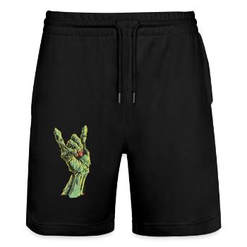Doomie Fingers - Stanley/Stella Unisex Bio Joggingshorts Trainer  - Schwarz - Vorne - Nik (191cm) & Marisol (170cm)