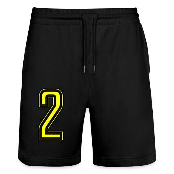 2 - Stanley/Stella Unisex Bio Joggingshorts Trainer  - Schwarz - Vorne - Nik (191cm) & Marisol (170cm)