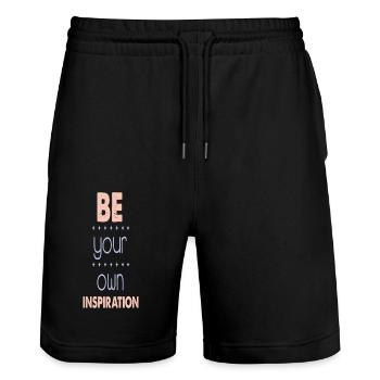 Be your own Inspiration - Stanley/Stella Unisex Bio Joggingshorts Trainer  - Schwarz - Vorne - Nik (191cm) & Marisol (170cm)