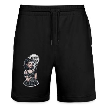 Summer Goth für Gothik Fans - Stanley/Stella Unisex Bio Joggingshorts Trainer  - Schwarz - Vorne - Nik (191cm) & Marisol (170cm)