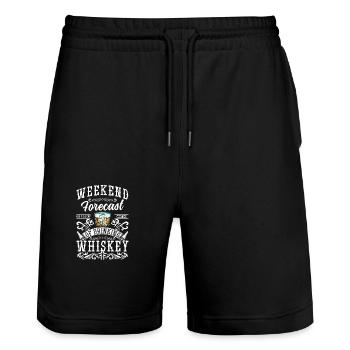 Rum Bottle Drinker Bar - Stanley/Stella Trainer Unisex Organic Jogging Shorts - black - Front - Nik (191cm) & Marisol (170cm)