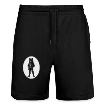 Wolf - Stanley/Stella Unisex Bio Joggingshorts Trainer  - Schwarz - Vorne - Nik (191cm) & Marisol (170cm)