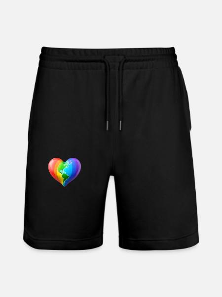 LBTQ Heart - Stanley/Stella Trainer Unisex Organic Jogging Shorts - black