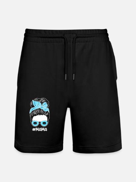 Eishockeyspieler Mama Mutter Eishockey - Stanley/Stella Unisex Bio Joggingshorts Trainer - Schwarz