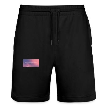 & she finally chose herself - Stanley/Stella Unisex Bio Joggingshorts Trainer  - Schwarz - Vorne - Nik (191cm) & Marisol (170cm)