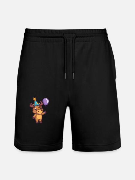 Moose Birthday Comic - Stanley/Stella Trainer Unisex Organic Jogging Shorts - black