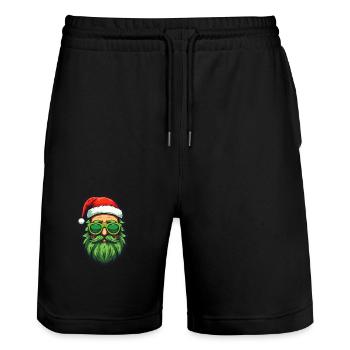 Conception du logo Ugly Christmas Santa Clause - Short de jogging bio TRAINER Stanley/Stella unisexe - noir - Devant - Nik (191cm) & Marisol (170cm)