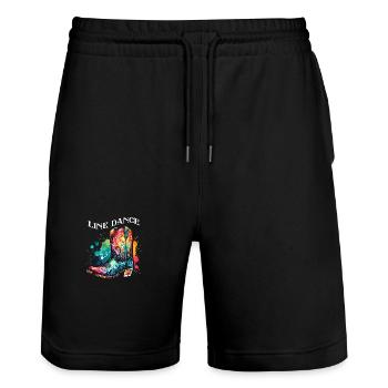 Line Dance Time Line Dancing Dancing - Stanley/Stella Trainer Unisex Organic Jogging Shorts - black - Front - Nik (191cm) & Marisol (170cm)