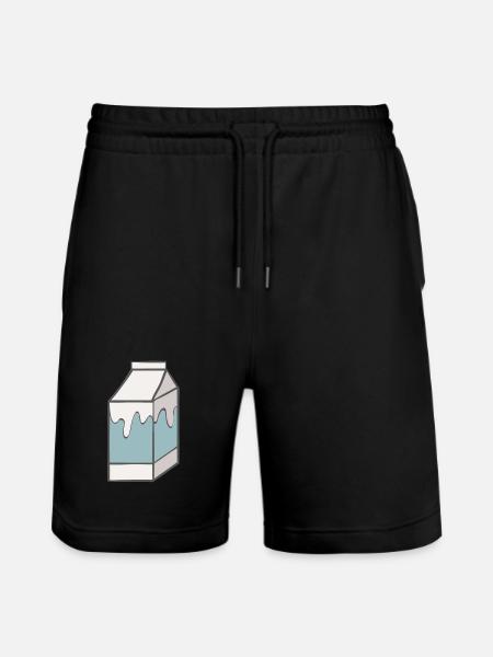 milk - Stanley/Stella Trainer Unisex Organic Jogging Shorts - black