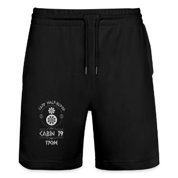 Cabin #19 in Camp Half Blood, Child of Tyche - Stanley/Stella Trainer Unisex Organic Jogging Shorts - black - Front - Nik (191cm) & Marisol (170cm)