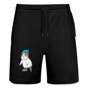 Hamster Ice Skating Skates - Stanley/Stella Trainer Unisex Organic Jogging Shorts - black - Front - Nik (191cm) & Marisol (170cm)