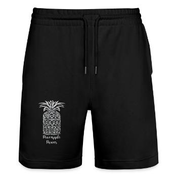 Motif de puissance ananas - Short de jogging bio TRAINER Stanley/Stella unisexe - noir - Devant - Nik (191cm) & Marisol (170cm)