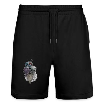 GothICECream Deluxe - Short de jogging bio TRAINER Stanley/Stella unisexe - noir - Devant - Nik (191cm) & Marisol (170cm)