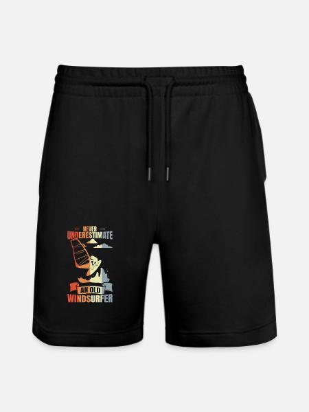 Windsurfer Großvater - Stanley/Stella Unisex Bio Joggingshorts Trainer - Schwarz