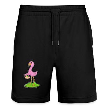Corbeille de fruits Flamingo - Short de jogging bio TRAINER Stanley/Stella unisexe - noir - Devant - Nik (191cm) & Marisol (170cm)