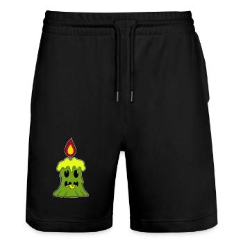 Candle Halloween - Stanley/Stella Trainer Unisex Organic Jogging Shorts - black - Front - Nik (191cm) & Marisol (170cm)