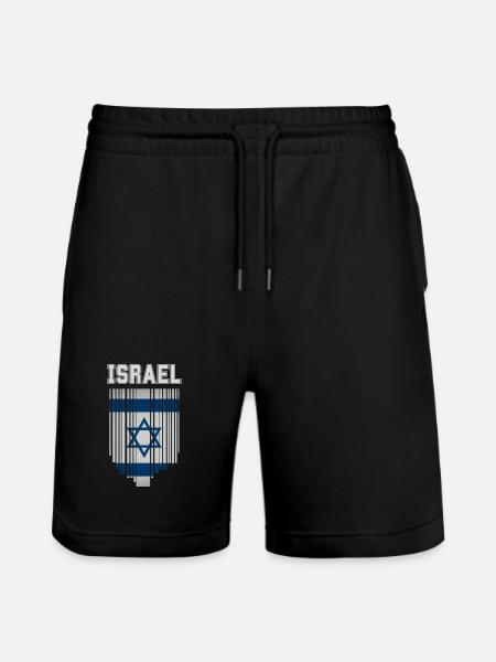 Flag of Israel, Israeli pride - Stanley/Stella Trainer Unisex Organic Jogging Shorts - black