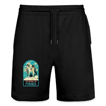 Bearded vulture Pyrenees National Park: majestic fauna - Stanley/Stella Trainer Unisex Organic Jogging Shorts - black - Front - Nik (191cm) & Marisol (170cm)