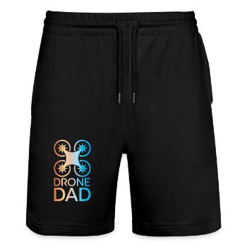 Drone papa couleurs Icône pilote de drone icône logo - Short de jogging bio TRAINER Stanley/Stella unisexe - noir - Devant - Nik (191cm) & Marisol (170cm)