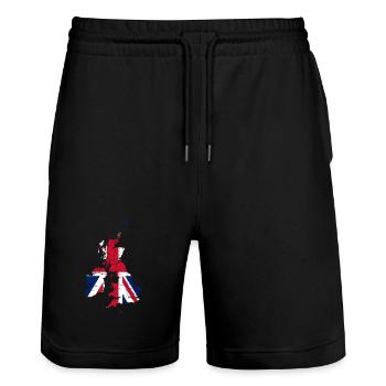 United Kingdom Flag Landscape England - Stanley/Stella Unisex Bio Joggingshorts Trainer  - Schwarz - Vorne - Nik (191cm) & Marisol (170cm)