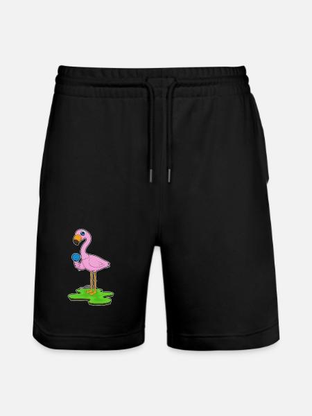 Flamingo lollipop - Stanley/Stella Trainer Unisex Organic Jogging Shorts - black