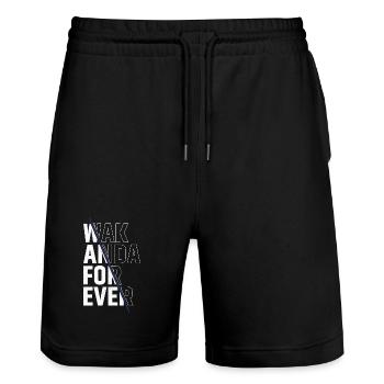 Wak anda pour toujours - Short de jogging bio TRAINER Stanley/Stella unisexe - noir - Devant - Nik (191cm) & Marisol (170cm)