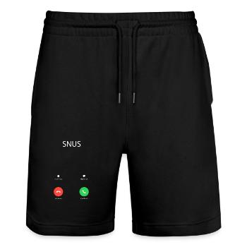 Le snus appelle - Le snus appelle - Short de jogging bio TRAINER Stanley/Stella unisexe - noir - Devant - Nik (191cm) & Marisol (170cm)