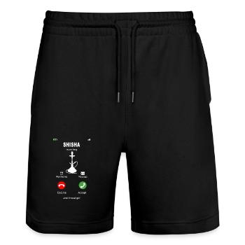 La chicha appelle - Short de jogging bio TRAINER Stanley/Stella unisexe - noir - Devant - Nik (191cm) & Marisol (170cm)