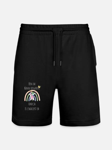 Unicorn Regenbogen Eskalation - Stanley/Stella Unisex Bio Joggingshorts Trainer  - Schwarz