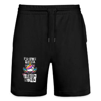 Punk Rock Unicorn - Stanley/Stella Trainer Unisex Organic Jogging Shorts - black - Front - Nik (191cm) & Marisol (170cm)
