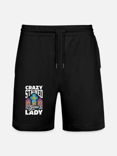 Buntglas-kunst Buntglas-künstler - Stanley/Stella Unisex Bio Joggingshorts Trainer  - Schwarz