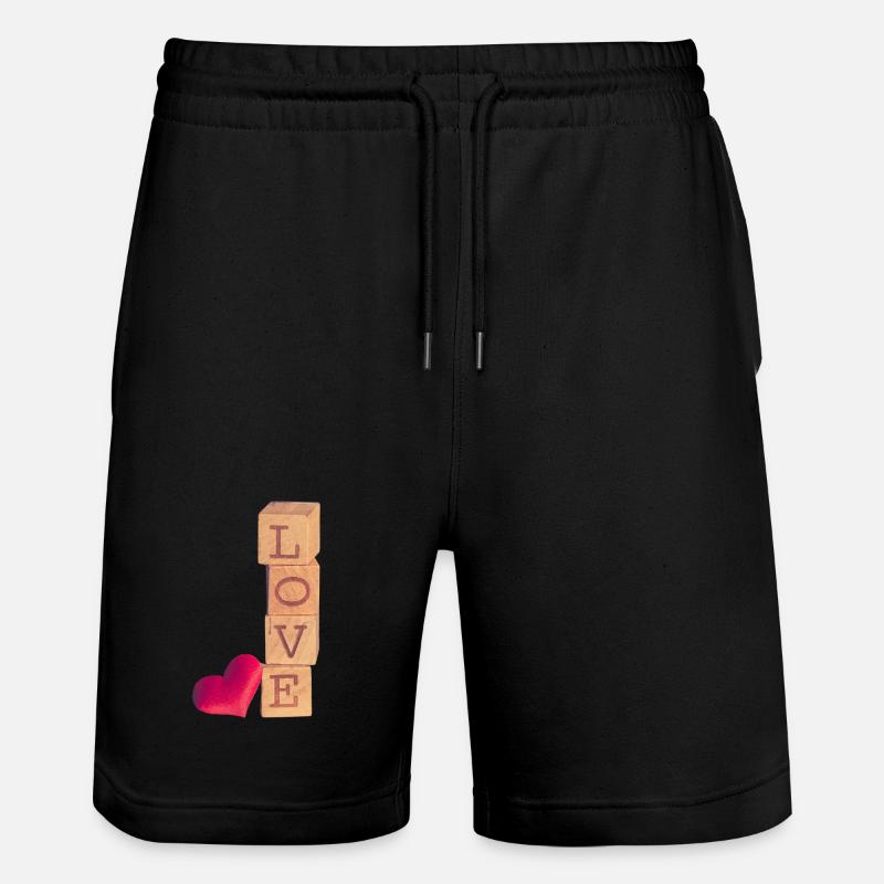 Love Saint Valentin - Short de jogging bio TRAINER Stanley/Stella unisexe - noir