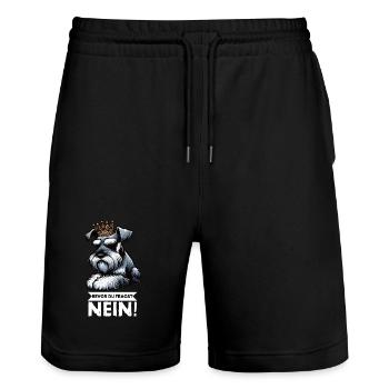 Before you ask No Schnauzer Giant Schnauzer - Stanley/Stella Trainer Unisex Organic Jogging Shorts - black - Front - Nik (191cm) & Marisol (170cm)