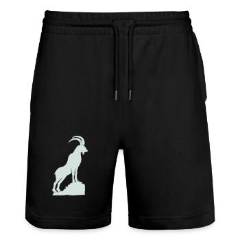 Capricorn Silhouette Mountain Peaks - Stanley/Stella Trainer Unisex Organic Jogging Shorts - black - Front - Nik (191cm) & Marisol (170cm)