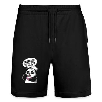 Panda Chef Riz Extra - Short de jogging bio TRAINER Stanley/Stella unisexe - noir - Devant - Nik (191cm) & Marisol (170cm)