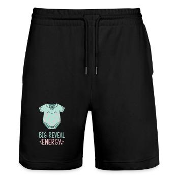 Révélation de sexe Grossesse Énergie - Short de jogging bio TRAINER Stanley/Stella unisexe - noir - Devant - Nik (191cm) & Marisol (170cm)