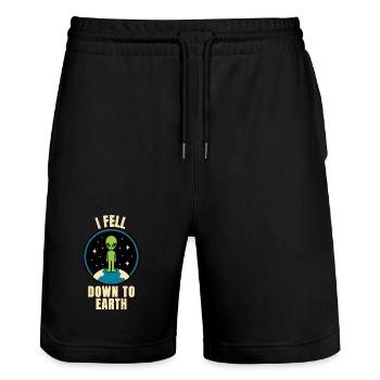 Alien landet auf Erden - Stanley/Stella Unisex Bio Joggingshorts Trainer  - Schwarz - Vorne - Nik (191cm) & Marisol (170cm)