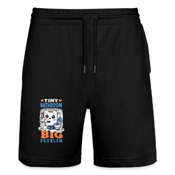Das Einsteigen In Flugzeuge lustig - Stanley/Stella Unisex Bio Joggingshorts Trainer  - Schwarz - Vorne - Nik (191cm) & Marisol (170cm)