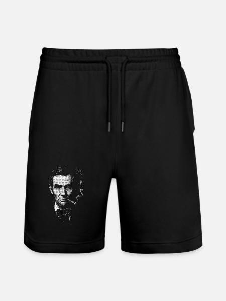 Abraham Lincoln smoking cigar - Stanley/Stella Trainer Unisex Organic Jogging Shorts - black