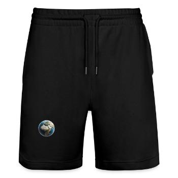 Planète Terre Polygone - Short de jogging bio TRAINER Stanley/Stella unisexe - noir - Devant - Nik (191cm) & Marisol (170cm)