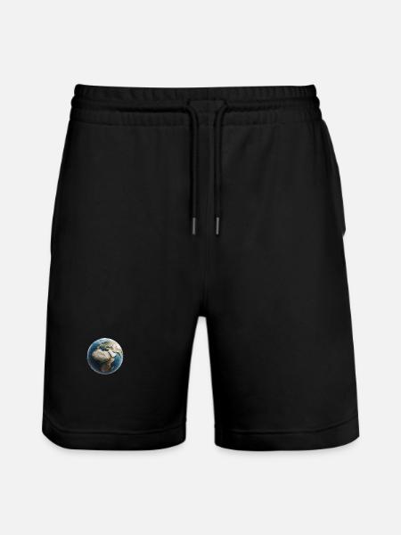 Planet Earth Polygon - Stanley/Stella Trainer Unisex Organic Jogging Shorts - black