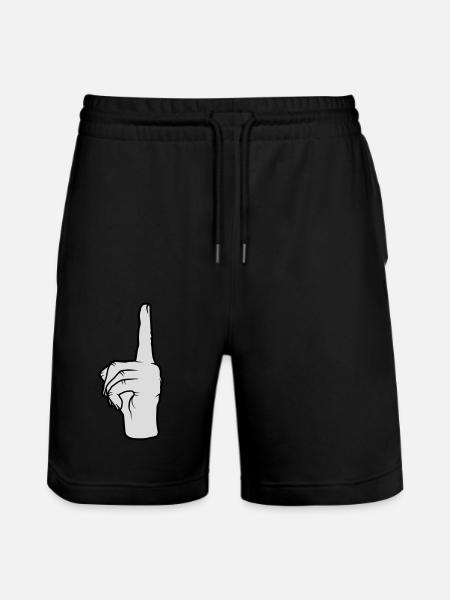 Finger points up - Stanley/Stella Trainer Unisex Organic Jogging Shorts - black
