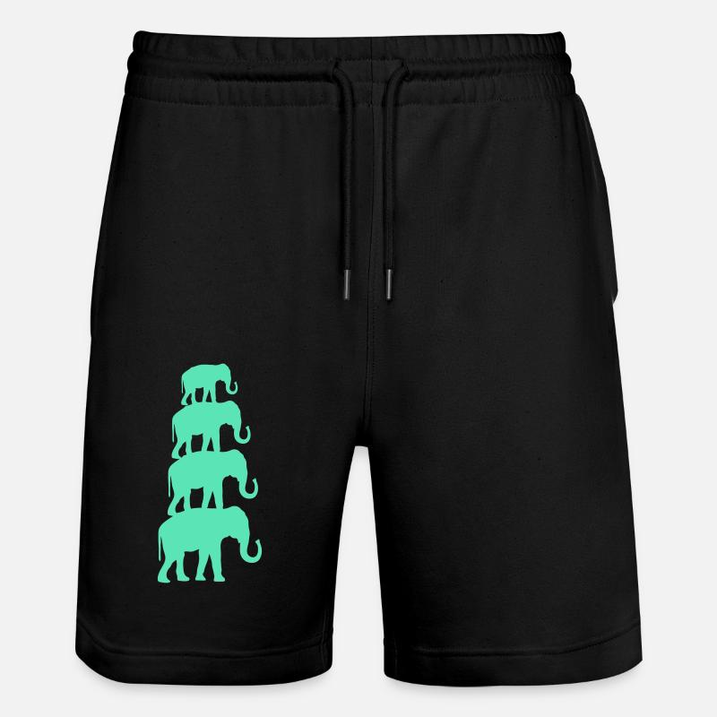 elefanten 01 - Stanley/Stella Unisex Bio Joggingshorts Trainer  - Schwarz