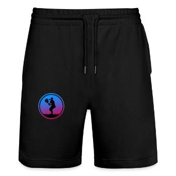 Padel PADELTENNIS Padel Player Padel Girl - Stanley/Stella Trainer Unisex Organic Jogging Shorts - black - Front - Nik (191cm) & Marisol (170cm)