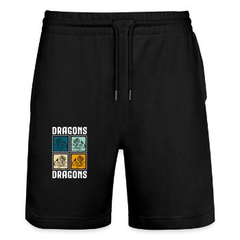 Fantasy Mythology Strength Tattoo - Stanley/Stella Trainer Unisex Organic Jogging Shorts - black - Front - Nik (191cm) & Marisol (170cm)