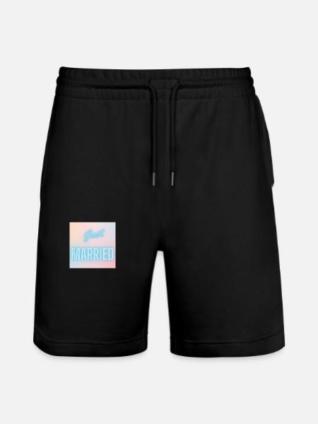 JUST MARRIED,VIVE LES MARIES,EVJF,SAINT VALENTIN - Short de jogging bio TRAINER Stanley/Stella unisexe - noir