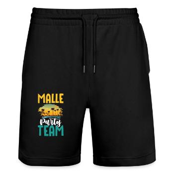 Malle Party Team - Stanley/Stella Trainer Unisex Organic Jogging Shorts - black - Front - Nik (191cm) & Marisol (170cm)